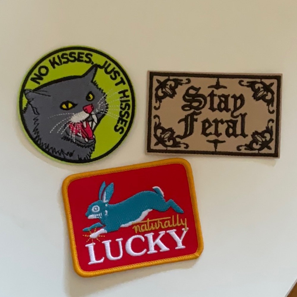 Set of 3 Iron-On Edgy and Fun Embroidered Patches